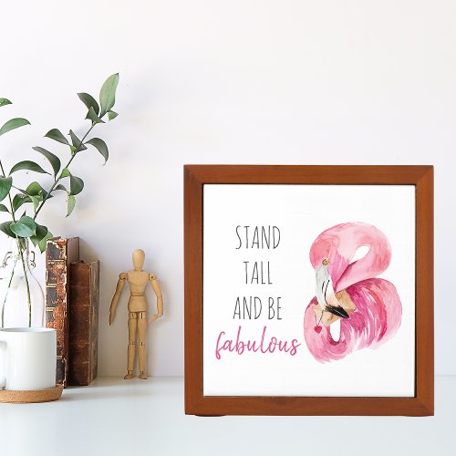 Modern Exotic Stand Tall And BE Fabulous Flamingo Desk Organizer