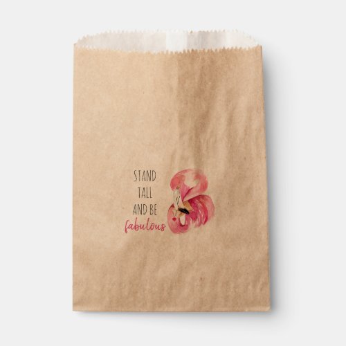 Modern Exotic Stand Tall And BE Fabulous Flamingo Favor Bag