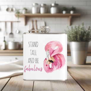 Modern Exotic Stand Tall And BE Fabulous Flamingo Flask