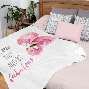 Modern Exotic Stand Tall And BE Fabulous Flamingo Fleece Blanket