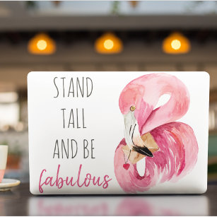 Modern Exotic Stand Tall And BE Fabulous Flamingo HP Laptop Skin