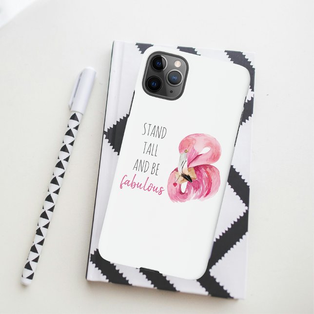 Modern Exotic Stand Tall And BE Fabulous Flamingo iPhone Case (Creator Uploaded)