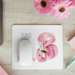 Modern Exotic Stand Tall And BE Fabulous Flamingo Mouse Pad<br><div class="desc">Modern Exotic Stand Tall And BE Fabulous Flamingo</div>