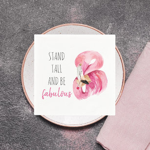 Modern Exotic Stand Tall And BE Fabulous Flamingo Napkins