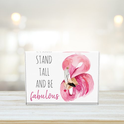 Modern Exotic Stand Tall And BE Fabulous Flamingo Photo Block