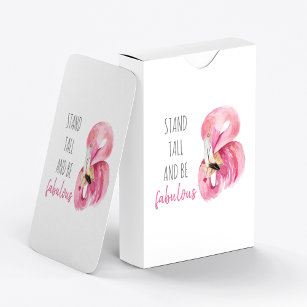 Modern Exotic Stand Tall And BE Fabulous Flamingo Playing Cards