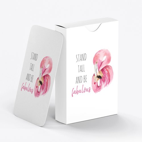 Modern Exotic Stand Tall And BE Fabulous Flamingo Poker Cards