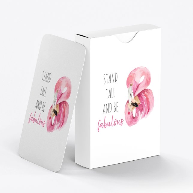 Modern Exotic Stand Tall And BE Fabulous Flamingo Poker Cards (Creator Uploaded)