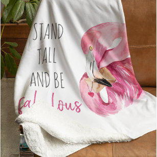 Modern Exotic Stand Tall And BE Fabulous Flamingo Sherpa Blanket