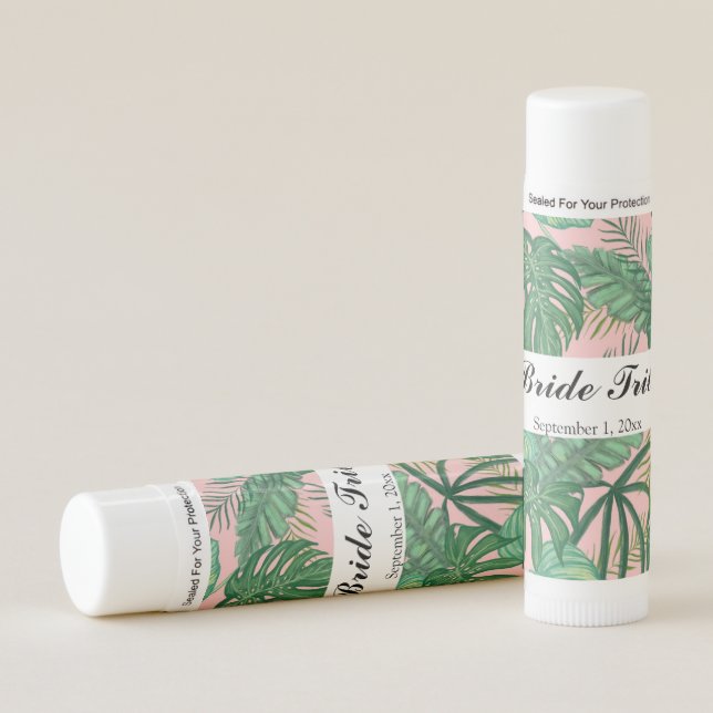 Modern Exotic Tropical Palm Leaf Bride Tribe  Lip Balm (Front)