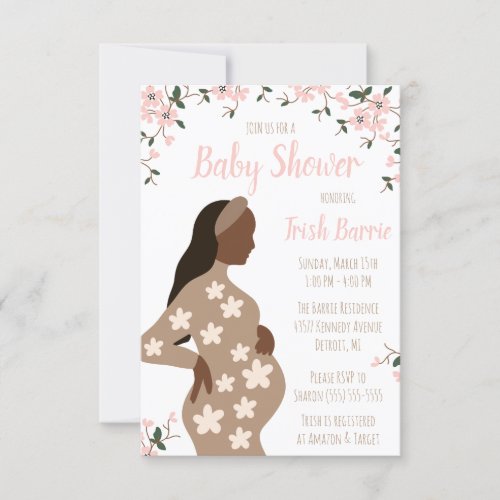 Modern Expectant Mother Floral Baby Shower  Invitation