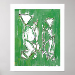 Modern Expressionism Colorful Geometric Couple Art Poster