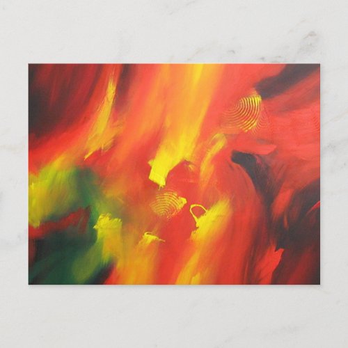 Modern Expressionist Abstract Painting Template Postcard
