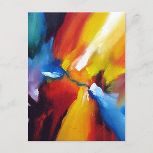 Modern Expressionist Abstract Painting Template Postcard