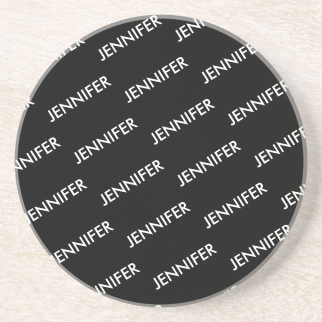 Modern Extravagant You Name It Personalized Black  Coaster (Front)