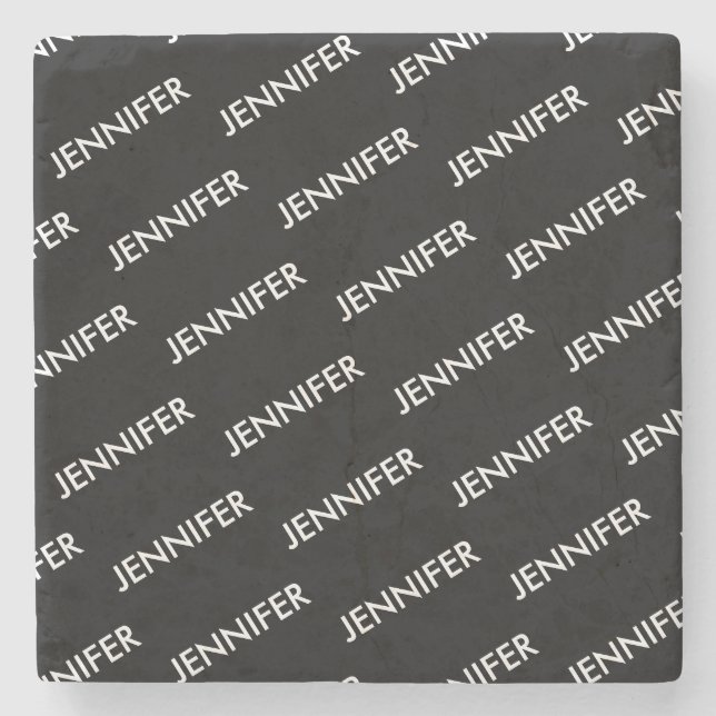 Modern Extravagant You Name It Personalized Black  Stone Coaster (Front)