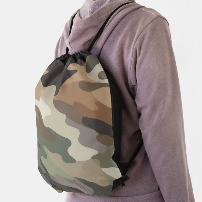 Modern Eye Catching Camouflage Drawstring Bag (Insitu)