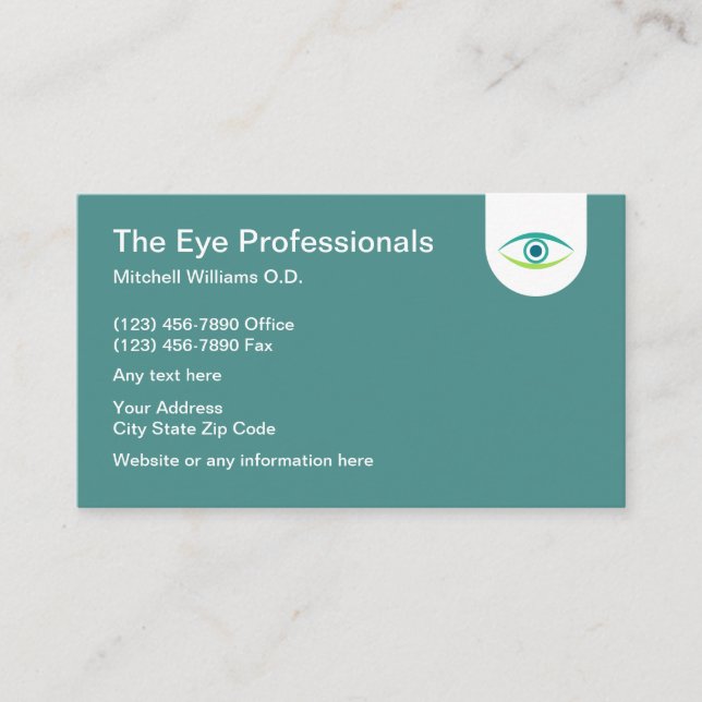 Modern Eye Doctor Business Cards (Front)