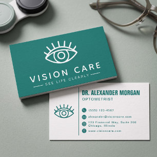 Modern Eye Doctor Clean Optometrist Vision Care Business Card
