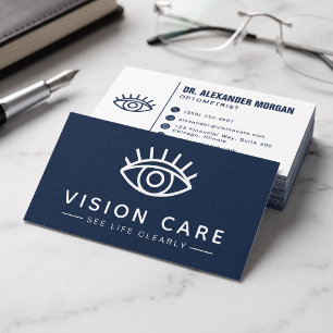 Modern Eye Doctor Clean Optometrist Vision Care Business Card