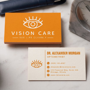 Modern Eye Doctor Clean Optometrist Vision Care Business Card