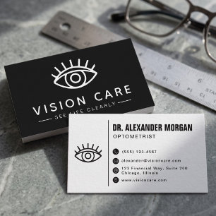 Modern Eye Doctor Clean Optometrist Vision Care Business Card