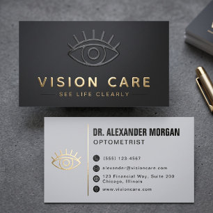 Modern Eye Doctor Clean Optometrist Vision Care Foil Spot Gloss Business Cards