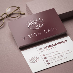 Modern Eye Doctor Clean Optometrist Vision Care Raised Spot UV Business Card