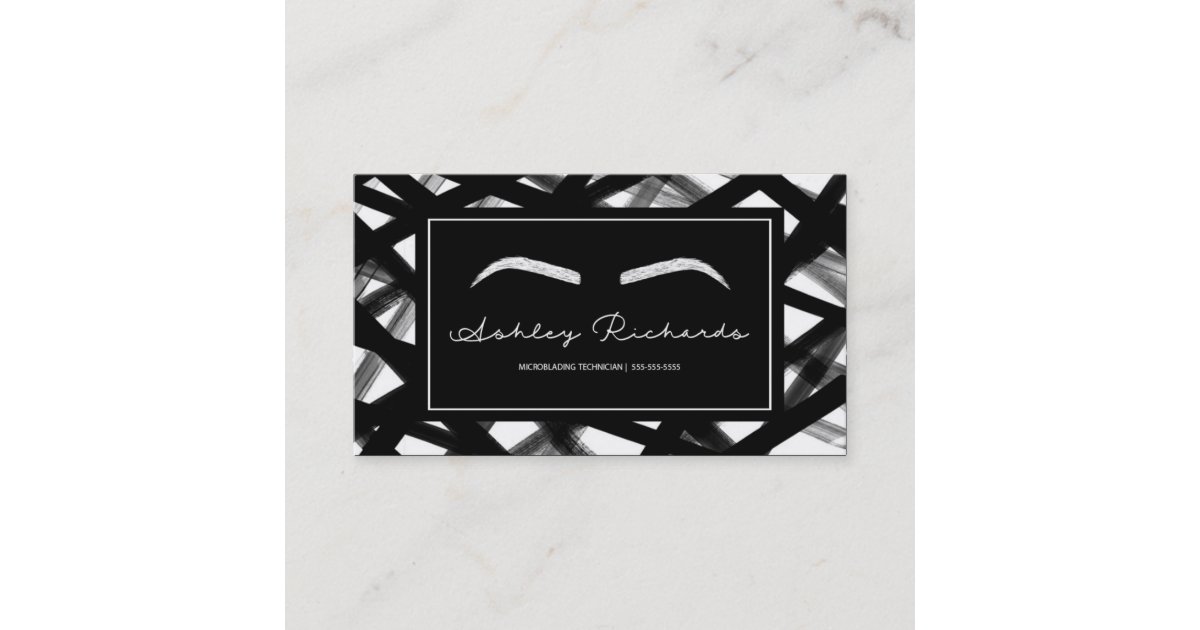 Modern Eyebrows Microblading Beauty Business Card | Zazzle