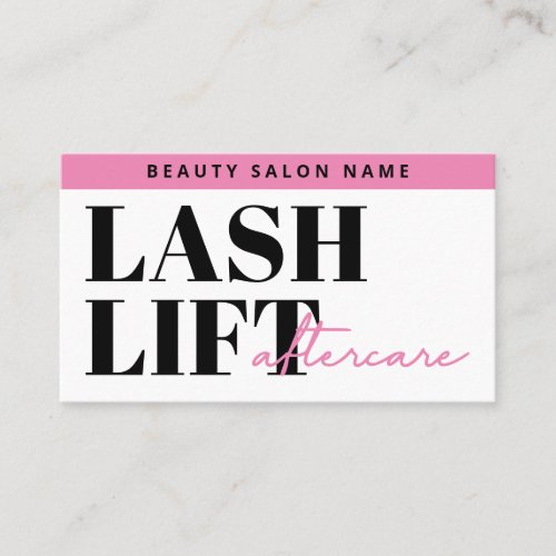 Modern Eyelash Extensions Lash Lift Aftercare Business Card