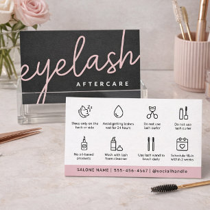 Modern Eyelash Extensions Lash Lift Aftercare Business Card