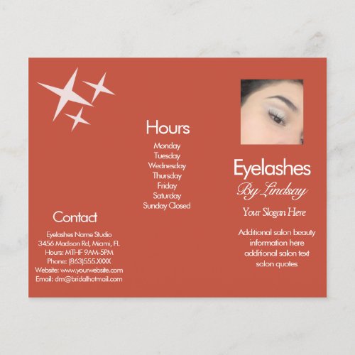 Modern Eyelash Services  Groovy Pricing  List Flyer