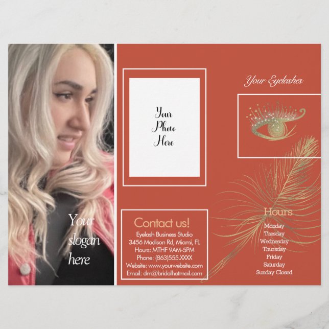 Modern Eyelash Services Session Brochure Flyer (Back)