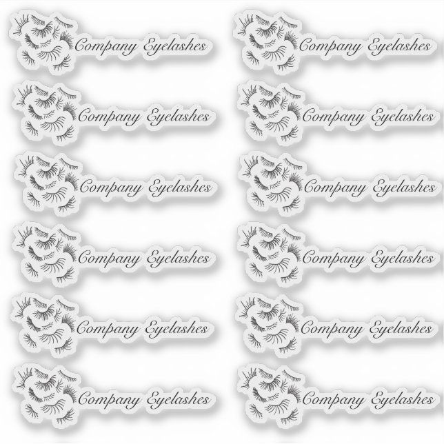 Modern Eyelashes Logo Packaging Business Name Sticker (Front)