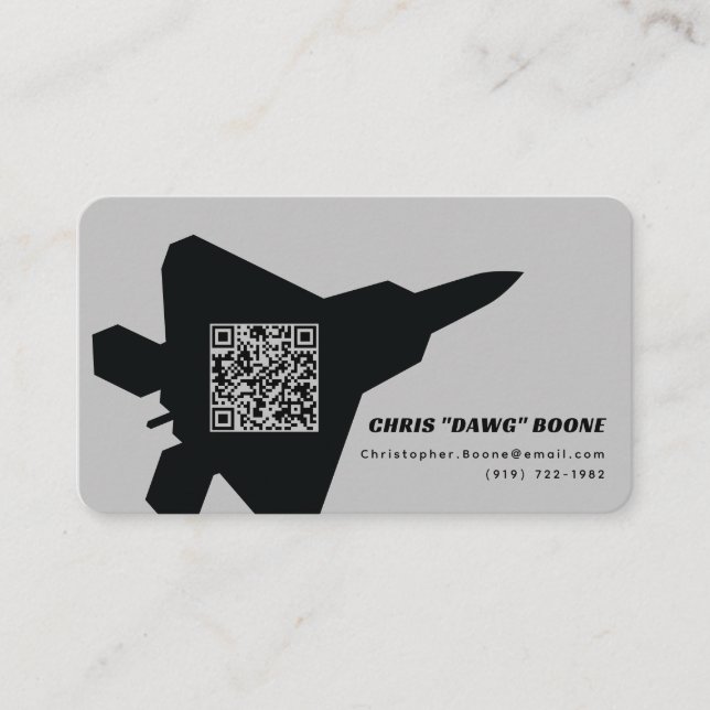 Modern F-22 Raptor Fighter Jet Business Card (Front)