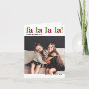 Modern Fa La La Christmas Photo Card