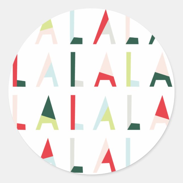 Modern Fa la la christmas sticker (Front)