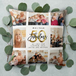 Modern Fabulous 50th Birthday Photo Collage Gold Throw Pillow<br><div class="desc">A beautiful,  modern gift for a 50th birthday gift: A trendy Instagram photo collage pillow with your personal message and name around a minimalist chic FABULOUS 50 gold script calligraphy design for that special keepsake packed with years of memories.</div>