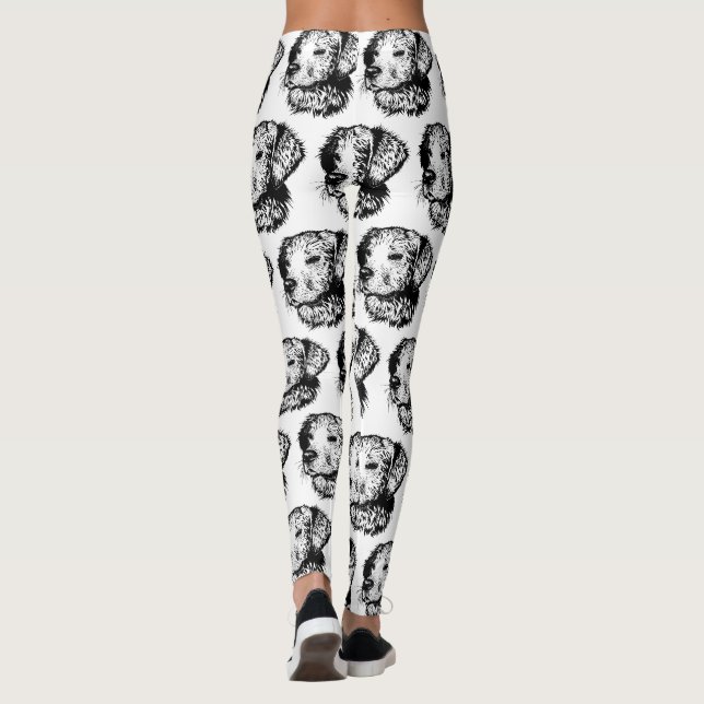 Modern Face Pet Photo Kid's Women Fitness Sports  Leggings (Back)