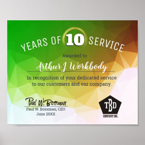 Modern facet universal employee anniversary award
