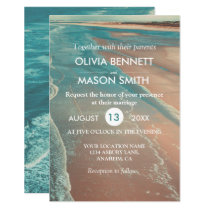 Modern Fade Tropical Beach Sea Wedding Card