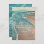 Modern Fade Tropical Beach Sea Wedding Card at Zazzle
