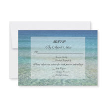 Modern Fade Tropical Beach Sea Wedding RSVP