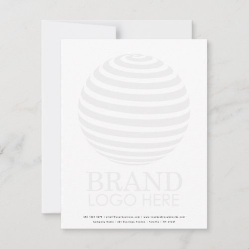 Modern Faded Business Logo Professional  Note Card