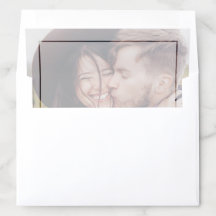 Modern Faded Photo Romantic Wedding Invitation Envelope Liner
