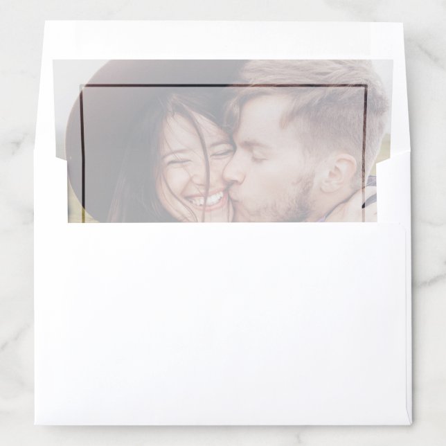 Modern Faded Photo Romantic Wedding Invitation Envelope Liner (In Envelope)