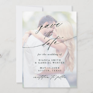 Modern Faded Photo Wedding Save The Date