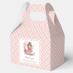 Modern Fairy Girl Blush Floral Birthday Favor Box