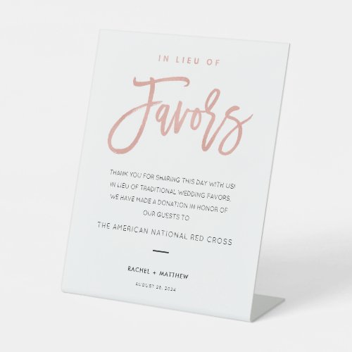 Modern Fairytale Rose Gold In Lieu Of Favors Sign