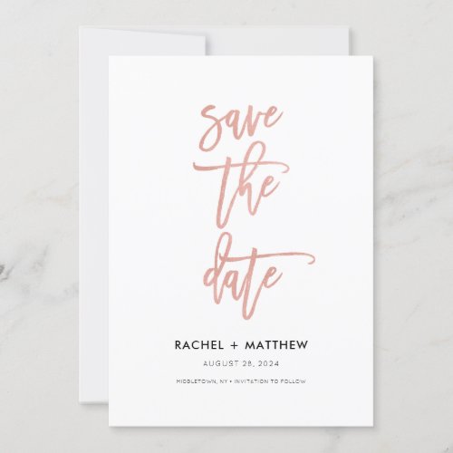 Modern Fairytale Rose Gold Wedding Save The Date
